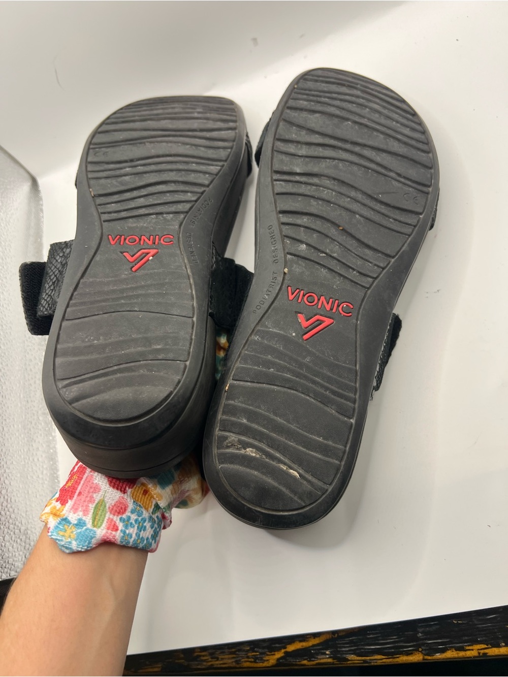 Vionic Black Textured Strap Sandals - Picture 9 of 9